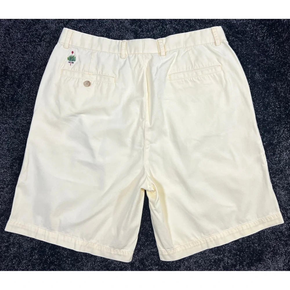 Bobby Jones Mens Golf Shorts Size 34 Pleated Khaki Cotton Blend -‎ Faint Stains